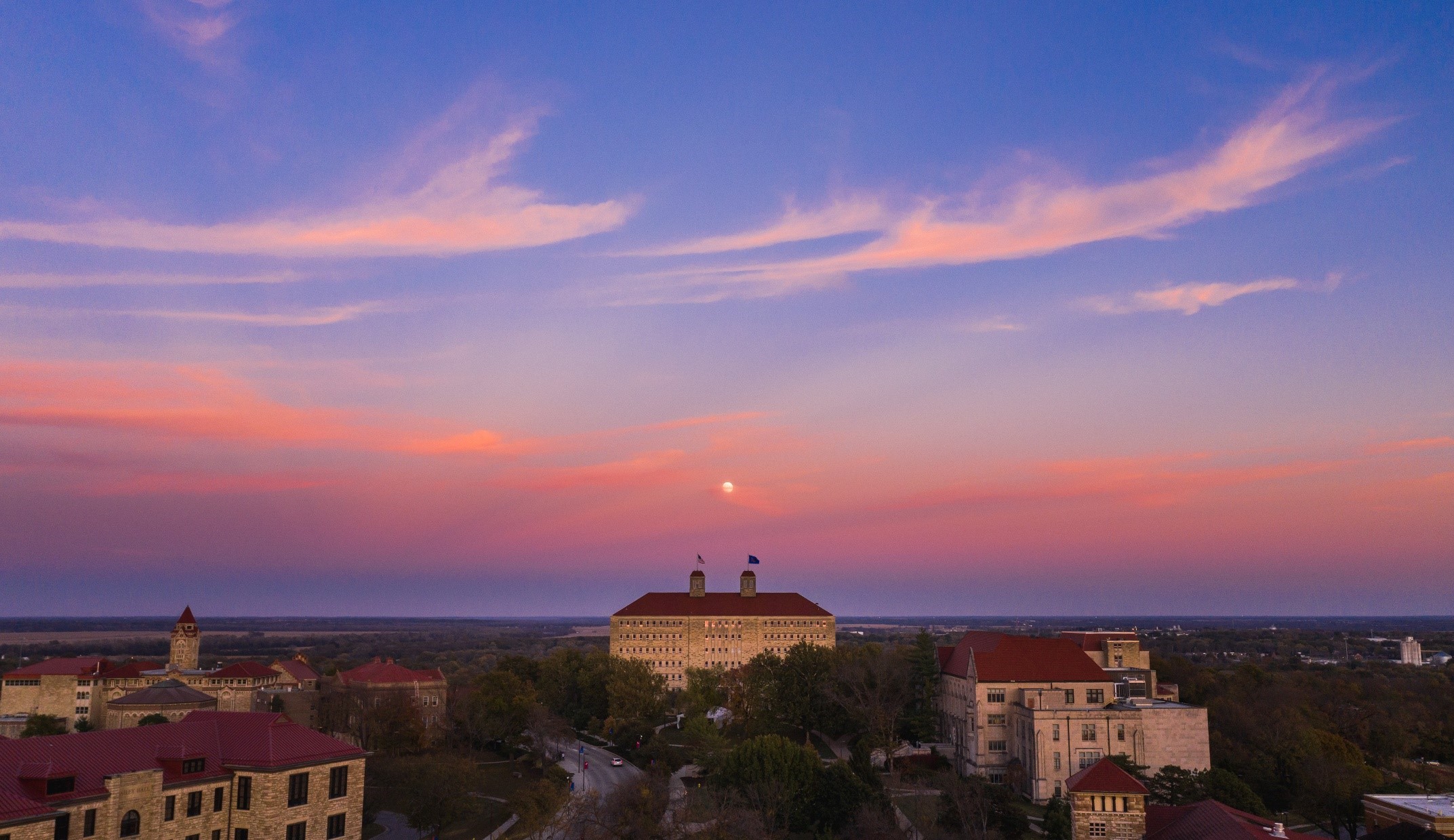 Campus at sunset