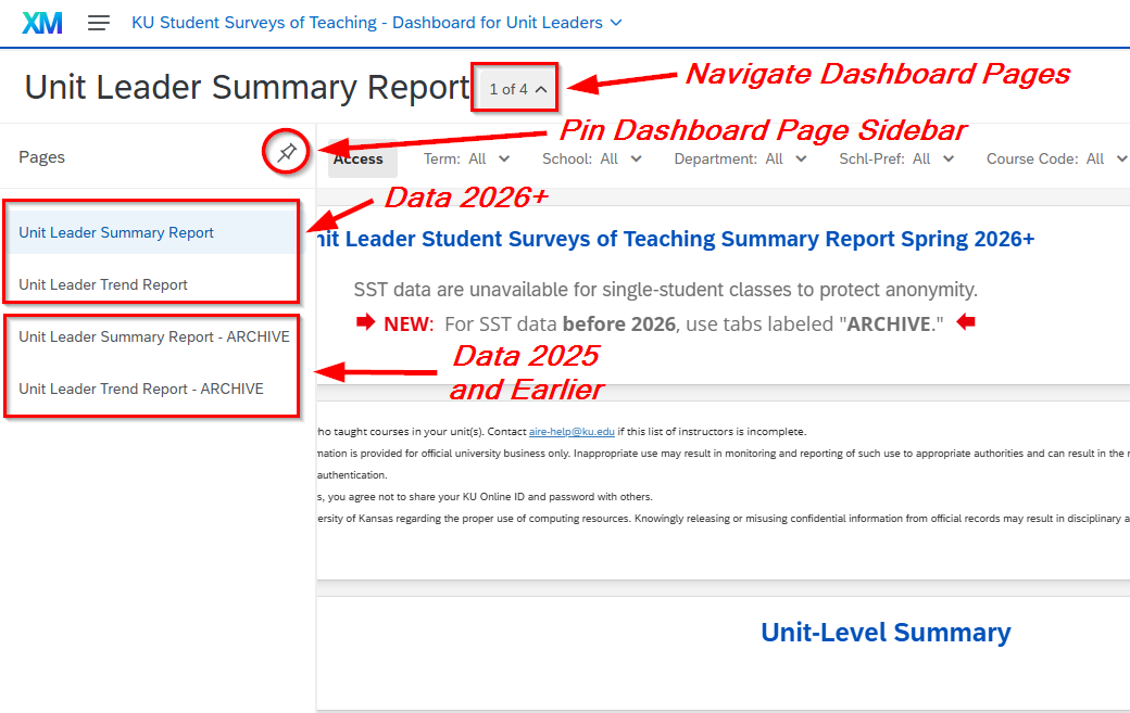 Dashboard navigation