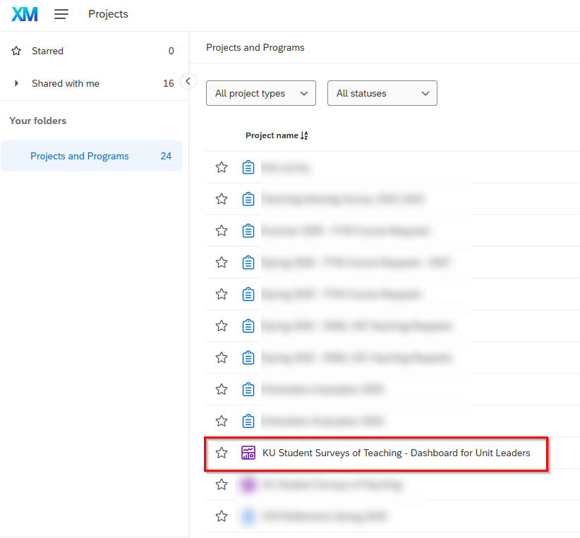 Navigate to dashboard in your Qualtricsa account